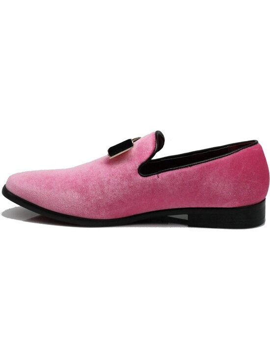Alberto Fellirni Men\'s Pink Vintage Velvet Loafer Tuxedo Slip On Formal Shoes main image 5